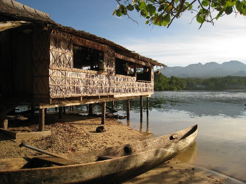 Hambere Village Stay, overlooking Tiro Congo lagoon and Mt Rano in the distance. ‘Logging doesn’t provide our future.’